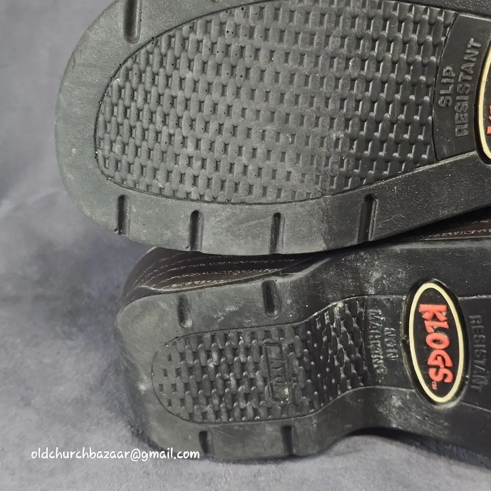 Klogs Brown Leather Clogs With Side Buckle Slip Resistant/ Non- Marking Size 7 M